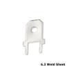 BHUPWZE 100PCS 6.3MM 4.8MM Inserts Plug Male Terminal 250 PCB Solder Lug Thickness 0.8 Two Legs,PCB Welding Sheet(6.3 Weld Sheet) view 2