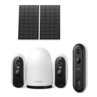 WUUK Solar Outdoor Cameras and Add-on Doorbell Camera
