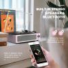WOCKODER Record Players for Vinyls Turntable with Speakers Belt-Driven Turn Tables LP Phonograph Support 3-Speed Full Size Bluetooth Wireless Playback Headphone AUX RCA Line New Sleek Pale Light Pink view 3