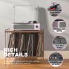 WOCKODER Record Players for Vinyls Turntable with Speakers Belt-Driven Turn Tables LP Phonograph Support 3-Speed Full Size Bluetooth Wireless Playback Headphone AUX RCA Line New Sleek Pale Light Pink view 4