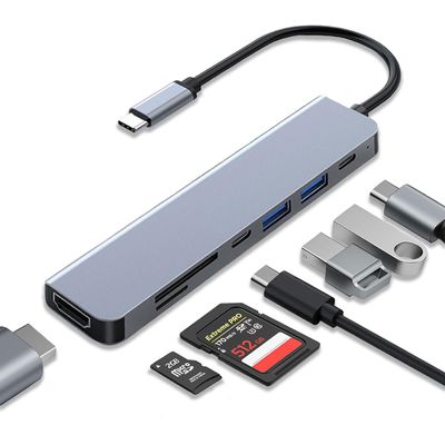 USB C Hub,7 in 1 USB C to 4K@60HZ HDMI Multiport Adapter, 2*USB 3.0 Ports,Type-C,SD/TF Card Reader, 100W PD, Desigend for iPhone/MacBook/Ipad/Laptop/Tablet and Other Type C Devices
