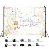 10x8ft Baby Shower Backdrop Twinkle Twinkle Little Star Photography Background Golden Stars and Moon Baby Shower Party Decorations for Girls Sparkle Stars Photo Booth Studio Props view 3