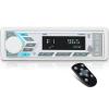Single Din Marine Radio Bluetooth: Boat Stereo Receiver - Push to Talk Assistant Digital LCD Screen AM FM Tuner 4 Volts Preamp Outputs 2 Subwoofer Ports USB Charging Aux-in Remote Control view 1