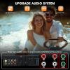 Single Din Marine Radio Bluetooth: Boat Stereo Receiver - Push to Talk Assistant Digital LCD Screen AM FM Tuner 4 Volts Preamp Outputs 2 Subwoofer Ports USB Charging Aux-in Remote Control view 3