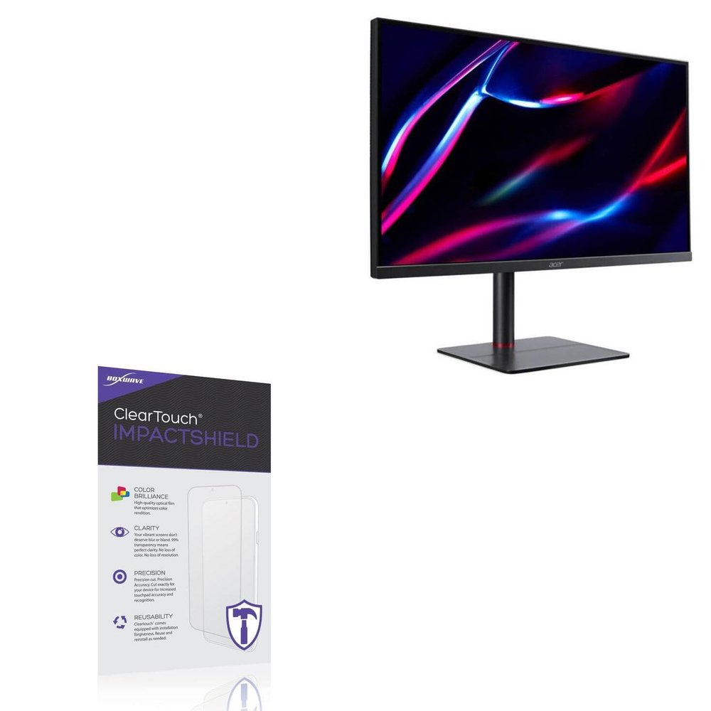 BoxWave Screen Protector Compatible with Acer Nitro XV275K ymipruzx 4K UHD Display (27 in) - ClearTouch ImpactShield (2-Pack), Impenetrable Screen Protector Flexible Film
