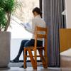 REVECKOL 4 Tier Folding Ladder Chair, 3-in-1 Wood Step Ladder, Multi-Functional Step Stool, 265 lbs Large Capacity Display and Storage Shelf for Home, Library, Kitchen (Nut Brown) view 2