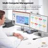 4K60Hz USB3.0 Dual Monitor HDMI KVM Switch 2 Minitors 2 Computers, 2 Port HDMI KVM Switch for Managing 2 PCs with 1 Set of Keyboard and Mouse, 4 USB 3.0 Ports Sharing view 2