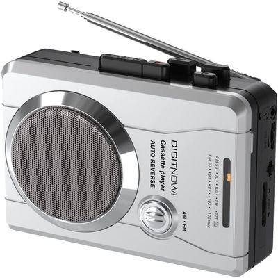 Portable Cassette Player Recorder, Vintage AM FM Radio, Handheld Compact Cassette Player Stereo with Built-in Speaker & Microphone
