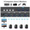 USB3.0 Switch HDMI Kvm Switch 4 Computers 2 Monitors with 3 USB Ports, 4K@60Hz for 4 Computers Sharing 2 Monitors and Keyboard Mouse, Supports Button Control, EDID Compatible view 4