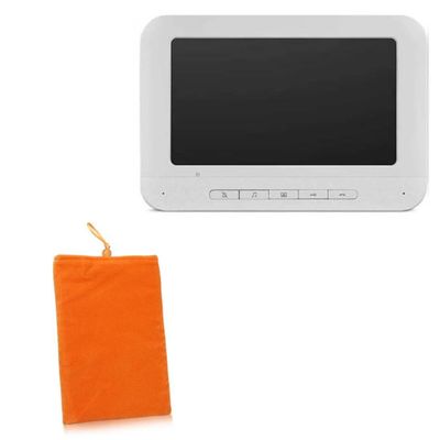 BoxWave Case Compatible with Etokfoks Monitor Wired Video Door Phone Doorbell Kit (MLSA04-3LT106) - Velvet Pouch, Soft Velour Fabric Bag Sleeve with Drawstring - Bold Orange