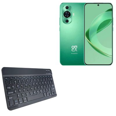 BoxWave Keyboard Compatible with Hi nova 11 - SlimKeys Bluetooth Keyboard, Portable Thin with Chiclet-Style Keys - Jet Black