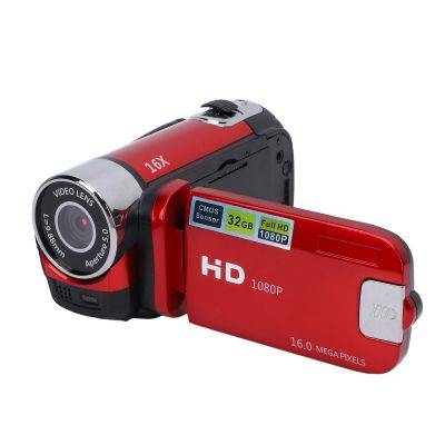 16MP Video Camera, Digital Camcorder Camera 2.4 Inch Color Screen FHD 1080P 16X Digital Zoom Anti Shake Loop Video Recording Digital Camera with Fill Light (Red)