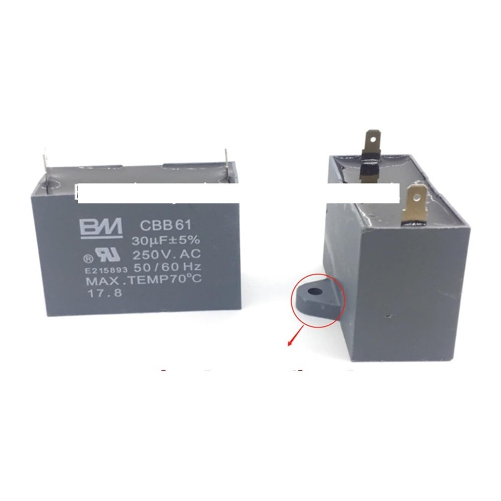 SXQWEPGOM CBB61 250V 30UF Single Blade Fan Electronic Starter Starting Capacitor (Black binaural Ear)