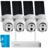 (PT Digital Zoom 100% Wire-Free) 2-Way Audio Wireless Solar Cameras, Solar Battery PIR Detection Outdoor Wireless Security Camera System Video Surveillance System (4-Cams 64G) view 1