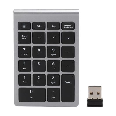 Kuuleyn RF304 22 Keys Number Pads,Numeric Keypad USB 2.4G Mini Keyboard with Receiver for Laptop,PC,Desktop,Notebook (Iron Grey)