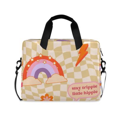 15.6 18in Laptop Case Sleeve Computer Carrying Shoulder Bag Compatible for Men Women Tablet Notebook checkerboard Print(orange)