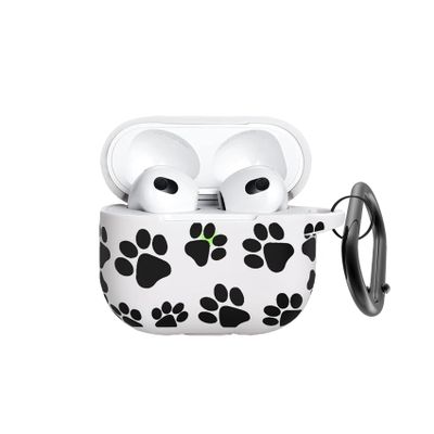AGAOSH for Airpods 3rd Generation Case Cover with Keychain,Cute Paw Print Airpods 3 Case Cover Protective Gen 3 for Apple Airpods 3rd Generation Charging 2021 for Women Men Paw
