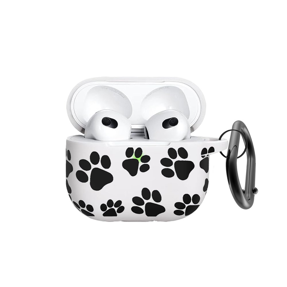 AGAOSH for Airpods 3rd Generation Case Cover with Keychain,Cute Paw Print Airpods 3 Case Cover Protective Gen 3 for Apple Airpods 3rd Generation Charging 2021 for Women Men Paw