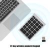 Kuuleyn RF304 22 Keys Number Pads,Numeric Keypad USB 2.4G Mini Keyboard with Receiver for Laptop,PC,Desktop,Notebook (Silver Black Color) view 4