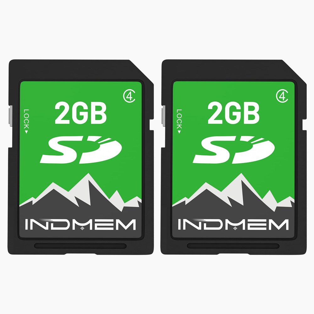 INDMEM 2GB SD Card, 2 Pack 2GB Class 4 Flash Memory Card 2G SLC Standard Secure Digital Cards for Old Digital Camera and Trail Camera