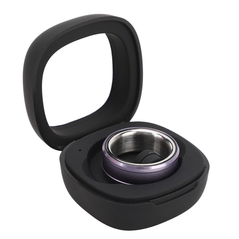 CCYLEZ Smart Ring, Smart Wearable Ring Stainless Steel, Portable Smart Ring Waterproof with Charging Case Records Daily Steps, Sleep, Body Temperature. (No. 18)