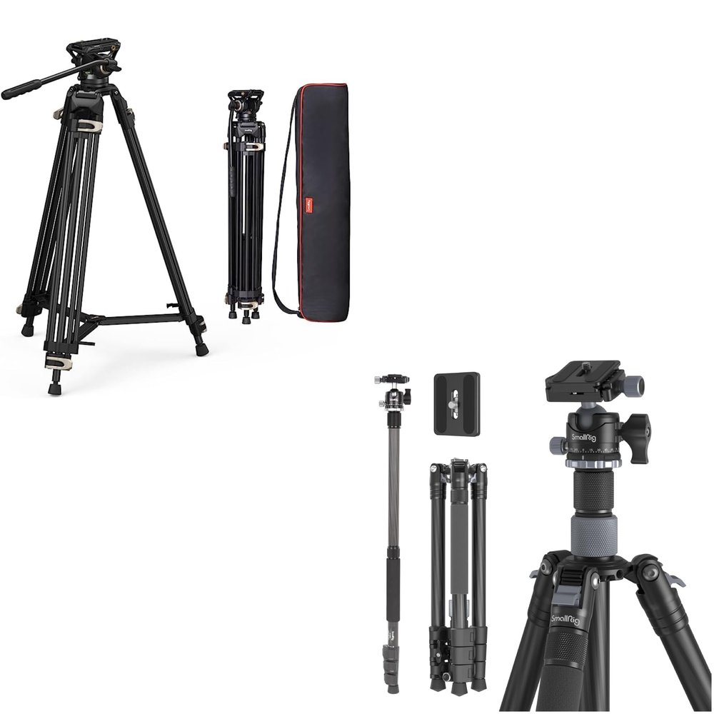 Bundle: SmallRig AD-01 Video Tripod and SmallRig AP-20 Carbon Fiber Tripod