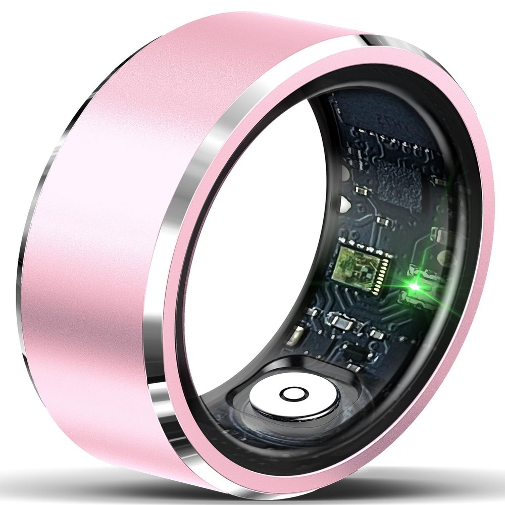 CNBRO Smart Rings for Men Health Ring Blood Pressure Heart Rate Monitor Sleep Monitor Fitness Tracker for Women Gesture Control Photography Step Counter Compatible with iOS Android