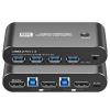 8K Displayport KVM Switch 1 Monitors 2 Computers, Support 8K@60Hz 4K@144Hz 2K@175Hz, 2 Port DP KVM Switch with 4 USB 3.0 Ports, Share for Keyboard Mouse Printer view 1
