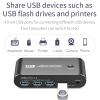 8K Displayport KVM Switch 1 Monitors 2 Computers, Support 8K@60Hz 4K@144Hz 2K@175Hz, 2 Port DP KVM Switch with 4 USB 3.0 Ports, Share for Keyboard Mouse Printer view 3