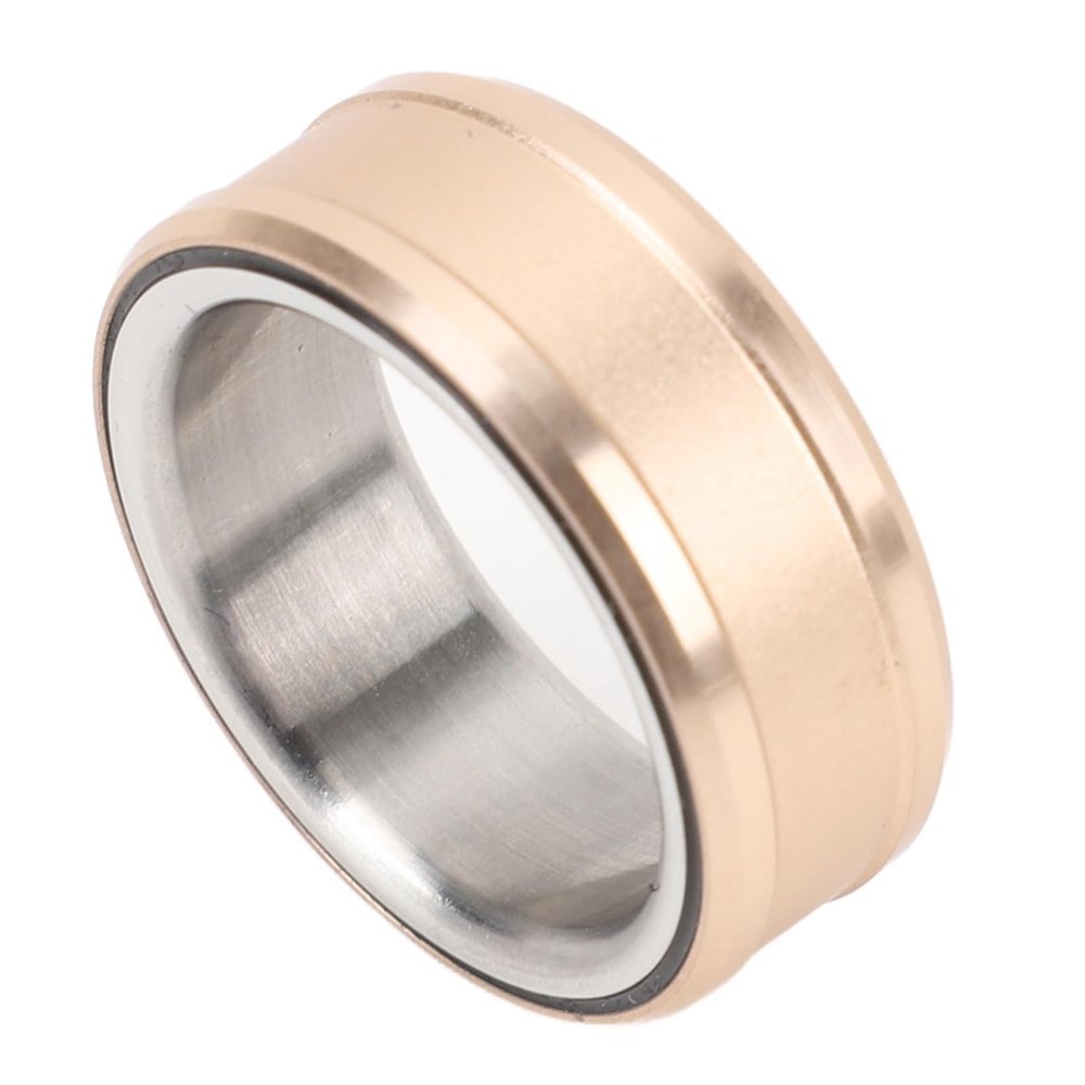 CCYLEZ Smart Ring Health Tracker, Stainless Steel Fitness Tracker Rings Golden Sleep Monitoring Intelligent Health Ring, Portable Charging Case, (Size 23 20.6mm ID for 64.6mm