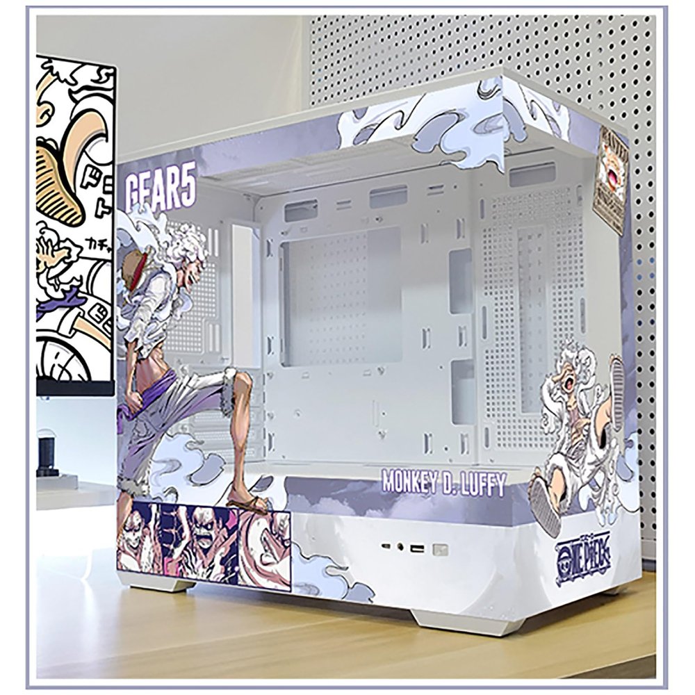 ATX Case, Computer Cases,Mid-Tower PC Gaming Case M-ATX/ITX - Front I/O USB 3.0 /Type-C Port - 270 Panoramic View Tempered Glass Panel - Includes A Themed Light Board