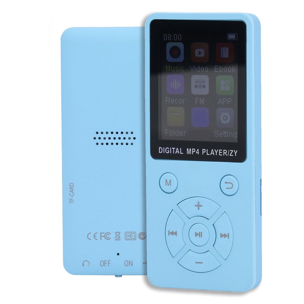 64GB MP3 MP4 Player, Portable Music Player with Bluetooth 5.0, 1.8 LCD Display, w Speaker Video FM Ebook Photo Viewer Headphones, Lossless Sound MP3 MP4 Music Player (Blue)