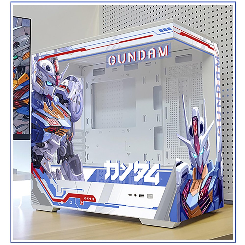 ATX Case, Computer Cases,Mid-Tower PC Gaming Case M-ATX/ITX - Front I/O USB 3.0 /Type-C Port - 270 Panoramic View Tempered Glass Panel - Includes A Themed Light Board