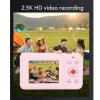 2.5K HD Digital Camera, 16X Zoom Video Camcorder Auto Focus with 2.4 Inch Screen, 72MP Portable Compact Camera Anti Shake for Selfie Photography (Roseate) view 3