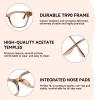 Dollger Square Blue light Glasses for Women Men Oversized Frame Computer Screen Blue light Blocking Eyeglasses Fashion Clear Tea Glasses view 4
