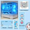 ATX Case, Computer Cases,Mid-Tower PC Gaming Case M-ATX/ITX - Front I/O USB 3.0 /Type-C Port - 270  Panoramic View Tempered Glass Panel - Includes A Themed Light Board view 2
