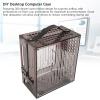 23x20.5x12cm Miniature ITX PC Case, Clear Arcylic PC Case Portable DIY Desktop Computer Case 360 Degree Open Hollow Airflow Case, Miniature ITX Desktop Computer Case (Black) view 3