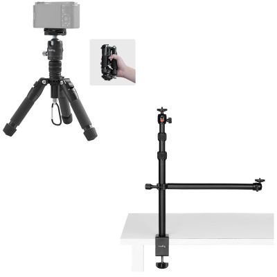 Bundle: SmallRig VT-20 Aluminum Mini Tripod and Camera Desk Mount Table Stand with Magic Arm and 1/4" Ball Head