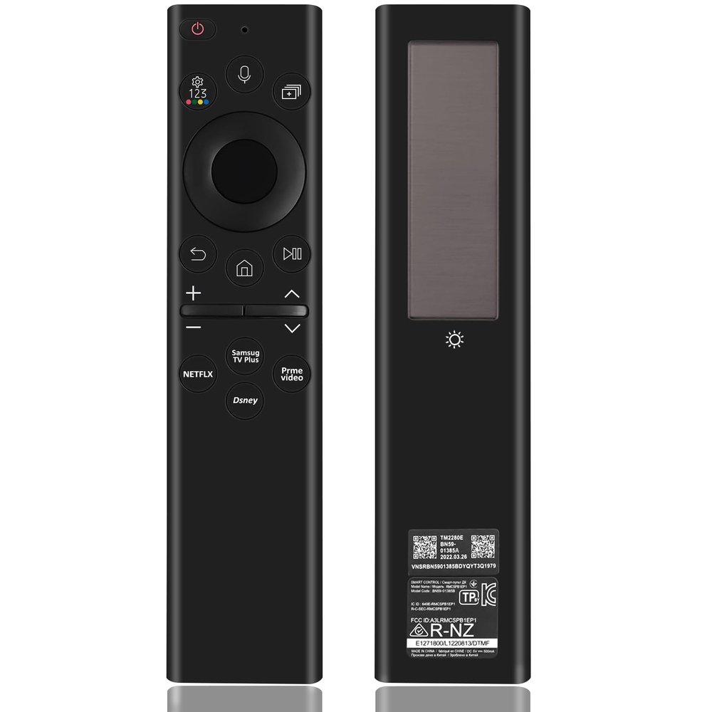 BN59-01385A TM2280E Fit for Samsung Remote Control for Smart TV 2021-2023 Crystal QLED Neo LED 4K TV Series, 85 inch |65 inch |55inch Series with Voice Rechargeable Solar Cell, 4 Shortcut Buttons
