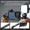 Freewell Genius Rig Cage for iPhone 16 Pro - Magnetic Filter Slot & 17mm Lens Mount, Tool-Free Setup, Multifunctional Tripod/Monopod Handle, Bluetooth Remote view 2