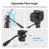 Bundle: SmallRig Tripod Fluid Head Pan Tilt Head with Quick Release Plate with CH20 Video Head with Leveling Base view 4