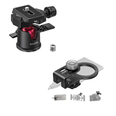 Bundle: SmallRig Mini Ball Head BUT2665+SMALLRIG SSD Holder 2-in-1 SSD Mount Bracket for MagSafe with Cold Shoe Cable Clamp 4779