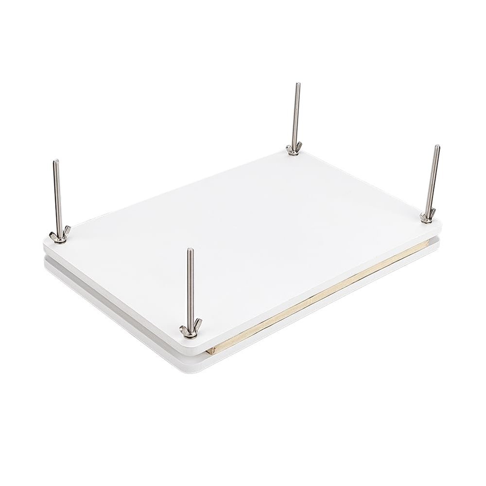 UNICRAFTALE White Rectangle Bamboo Portable Book Press Bookbinding Tool Wooden Book Press Bookbinding Paper Press for Bookbinding Supplies Flat Paper Press Machine for DIY Handmade Paper Press