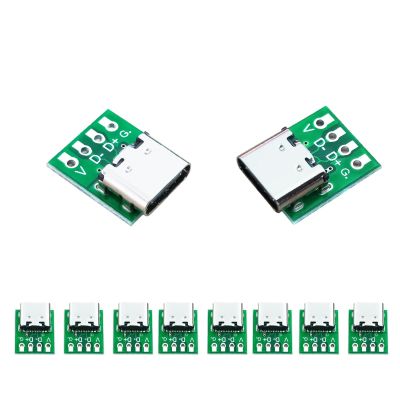 XUGERIP 10 Pcs USB 3.1 Type C Breakout Board DIY, 4 Pin 2.54mm Pitch Female Connector USB C, Type C DIY Breakout Board with PCB Converter Board