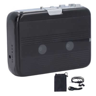 GOWENIC BT Cassette Player, USB Or AA Battery Powered 3.5mm Jack Auto Reverse Design, Stereo Sound Vintage Compact Tape Player with Headphone (Black)
