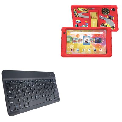BoxWave Keyboard Compatible with Contixo K80 Kids Tablet (8 in) - SlimKeys Bluetooth Keyboard, Portable Thin with Chiclet-Style Keys - Jet Black