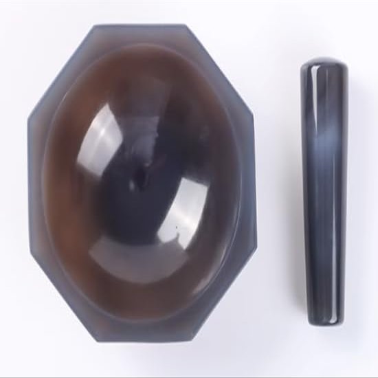 Agate Mortar, Laboratory Grinding Bowl [Including Stick], Inner Diameter 40mm, Outer Diameter 52mm, Depth 12mm (Sending Spoon+Brush)
