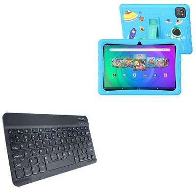 BoxWave Keyboard Compatible with Contixo K103B Kids Tablet (10 in) - SlimKeys Bluetooth Keyboard, Portable Thin with Chiclet-Style Keys - Jet Black