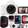 Sony ZV-E10 II Mirrorless Alpha APS-C Camera Body + 16-50mm F3.5-5.6 OSS II Lens White ZVE10M2KW Content Creators Bundle with CPS 2YR Extended Protection + Deco Gear Case + 128GB Card Accessories Kit view 1