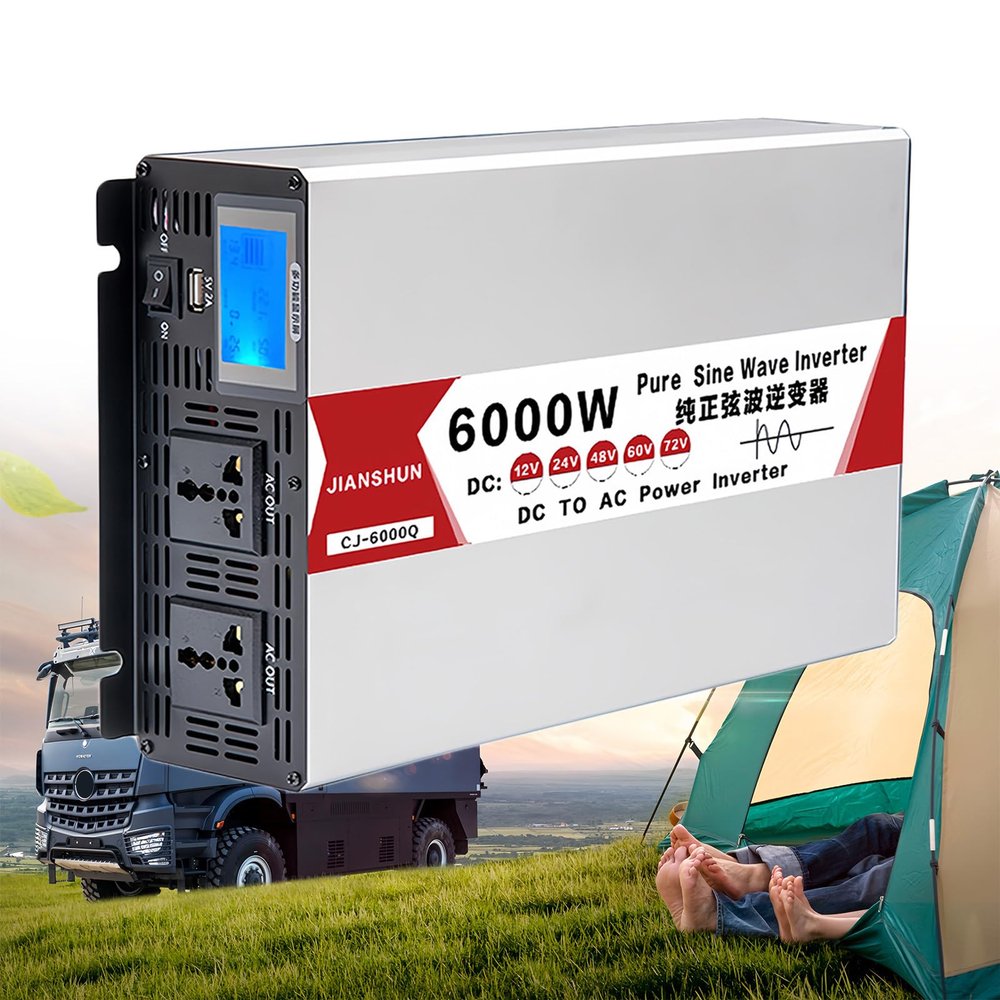 4000W 5000W 6000W 8000W Power Inverter, DC 12V 24V 48V 60V to AC 110V 220V Voltage Converter, Pure Sine Wave Power Inverter, Vehicle Power Converter, for RV/Truck/Car/Emergency/Solar ,6000W-48V
